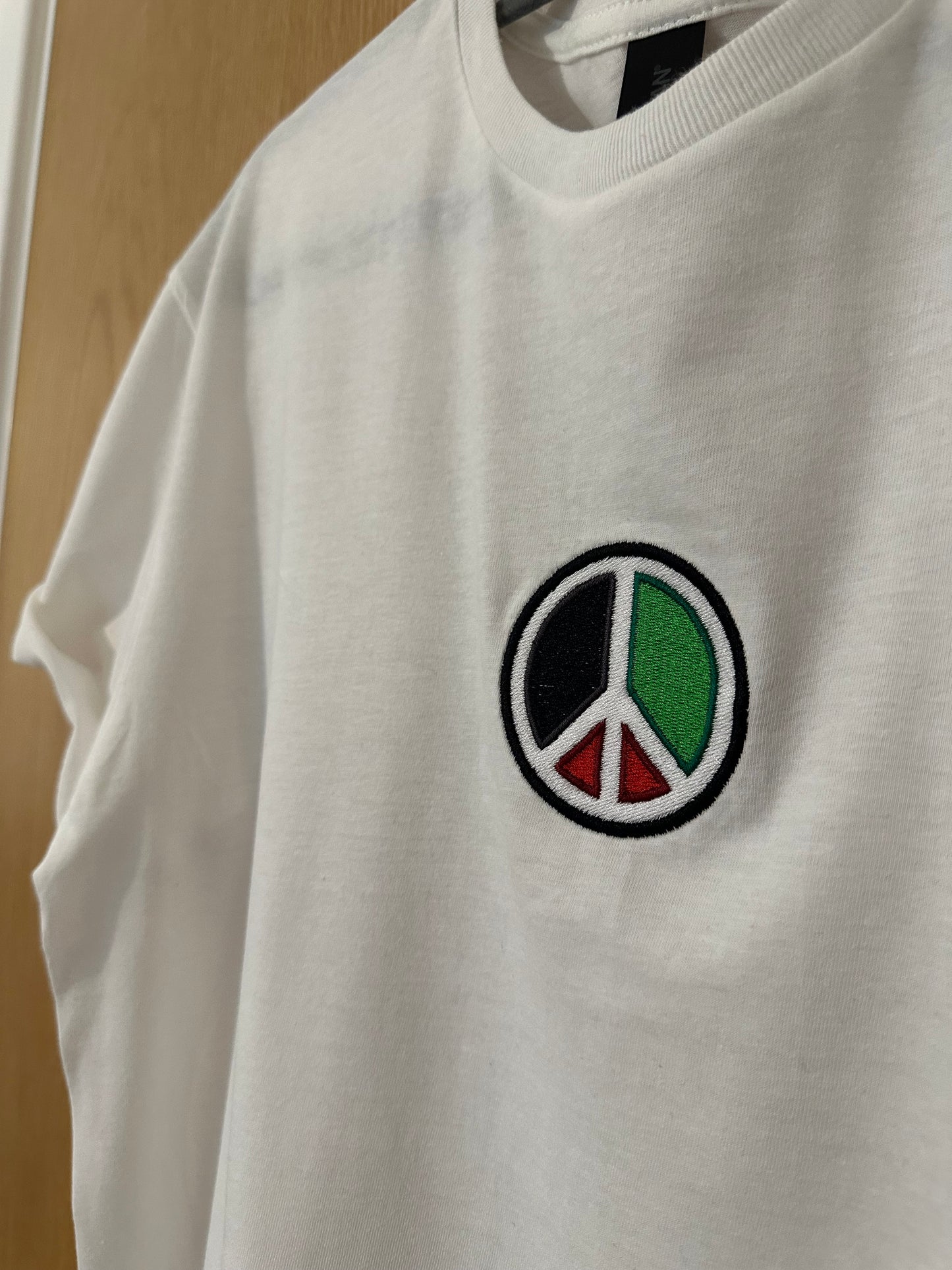 Peace for Palestine Embroidered T-Shirt - Aljabour Family *FREE GLOBAL SHIPPING*