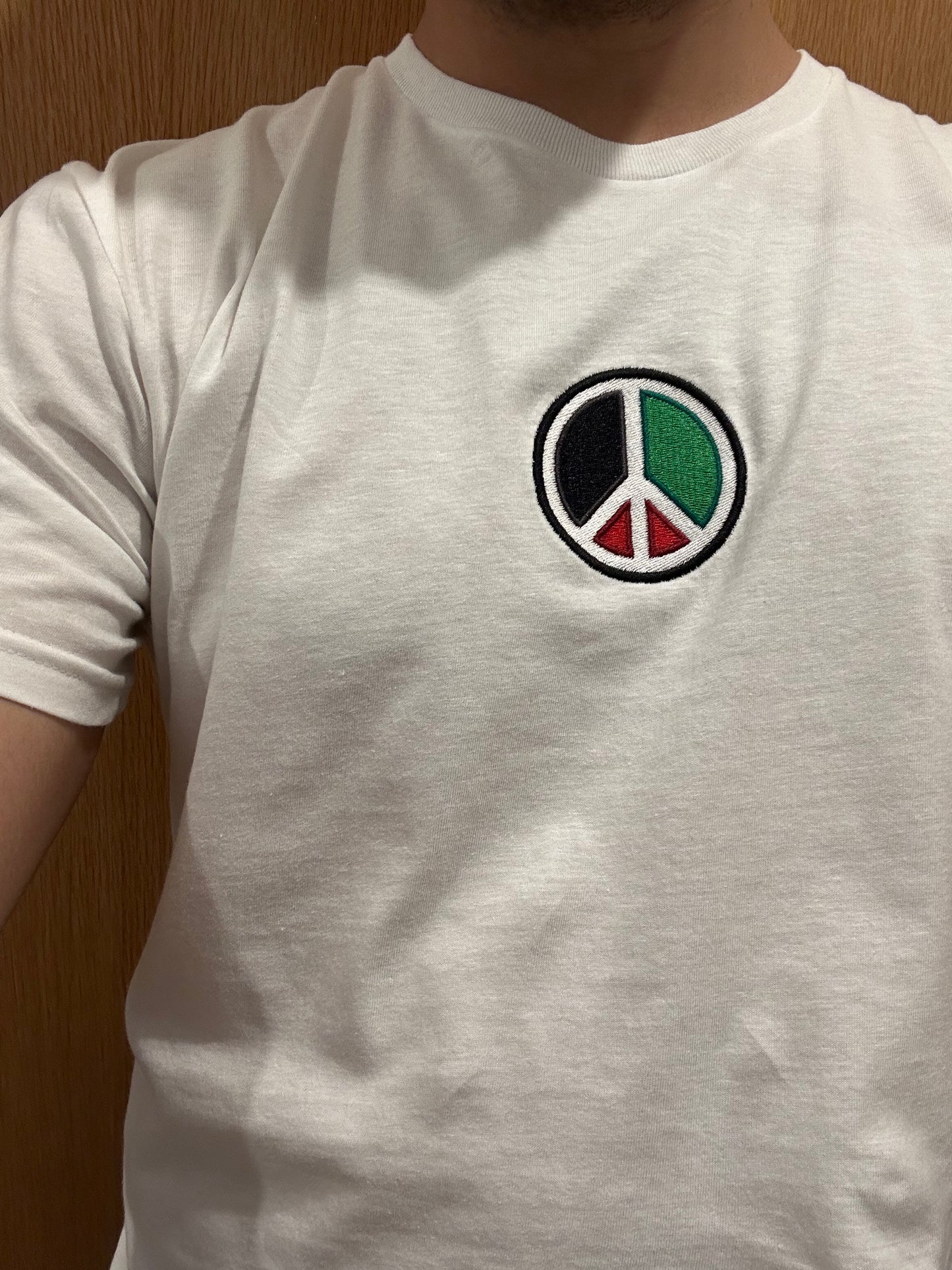 Peace for Palestine Embroidered T-Shirt - Aljabour Family *FREE GLOBAL SHIPPING*